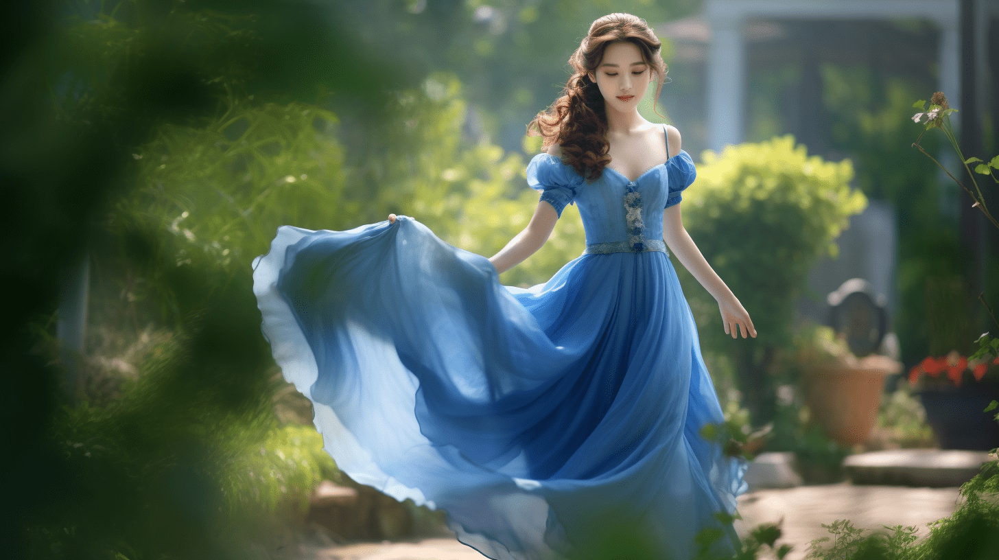 blue cottagecore dress
