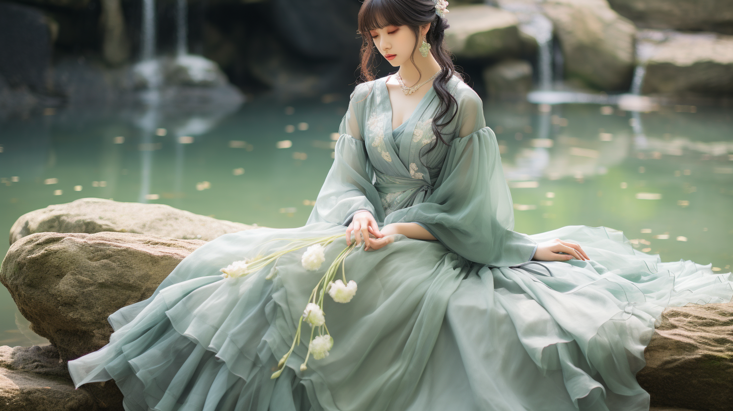 green cottagecore dress
