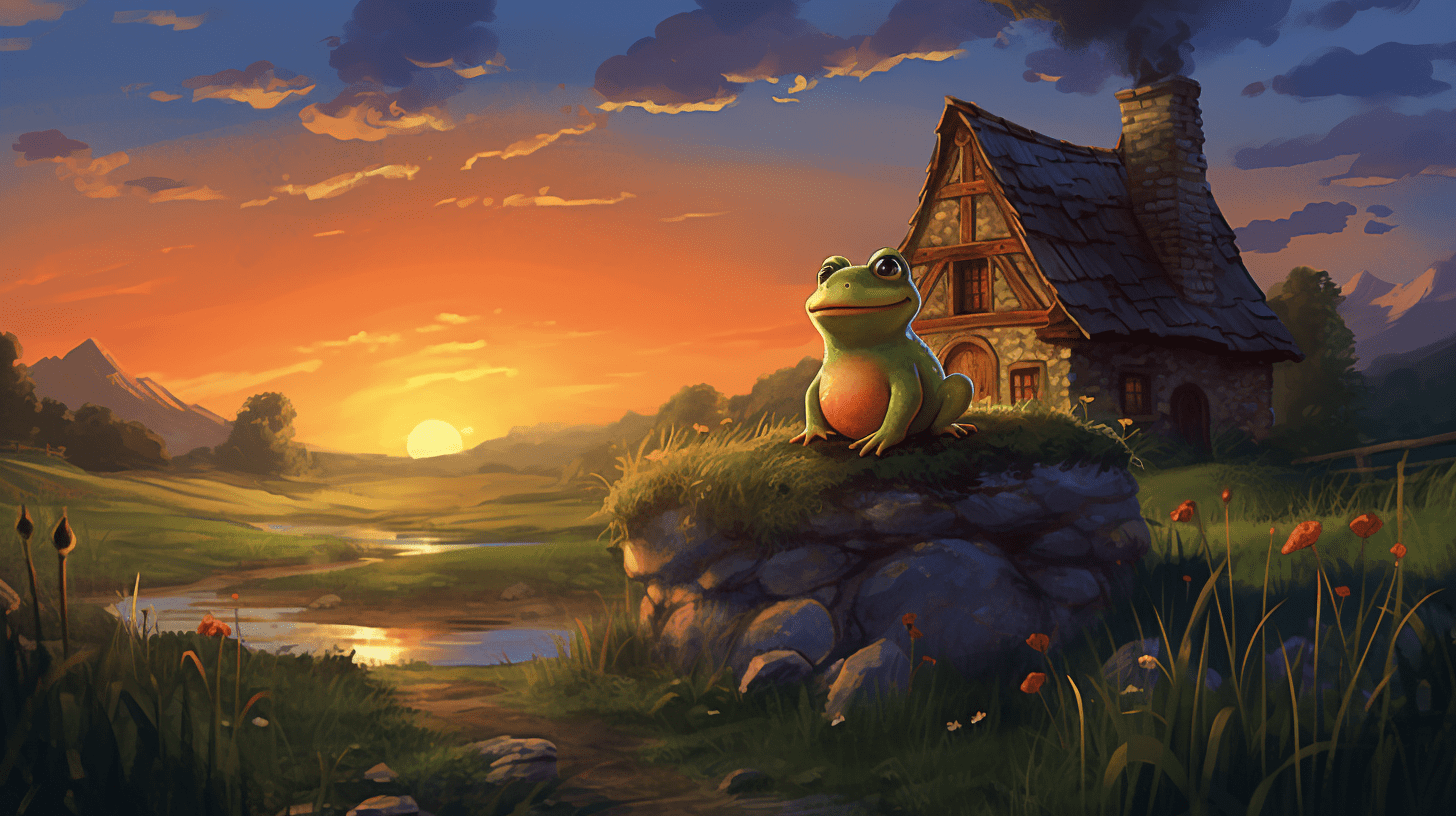 cottagecore frog