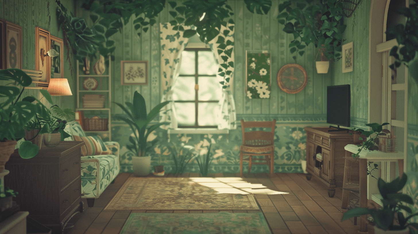 acnh cottagecore house interior