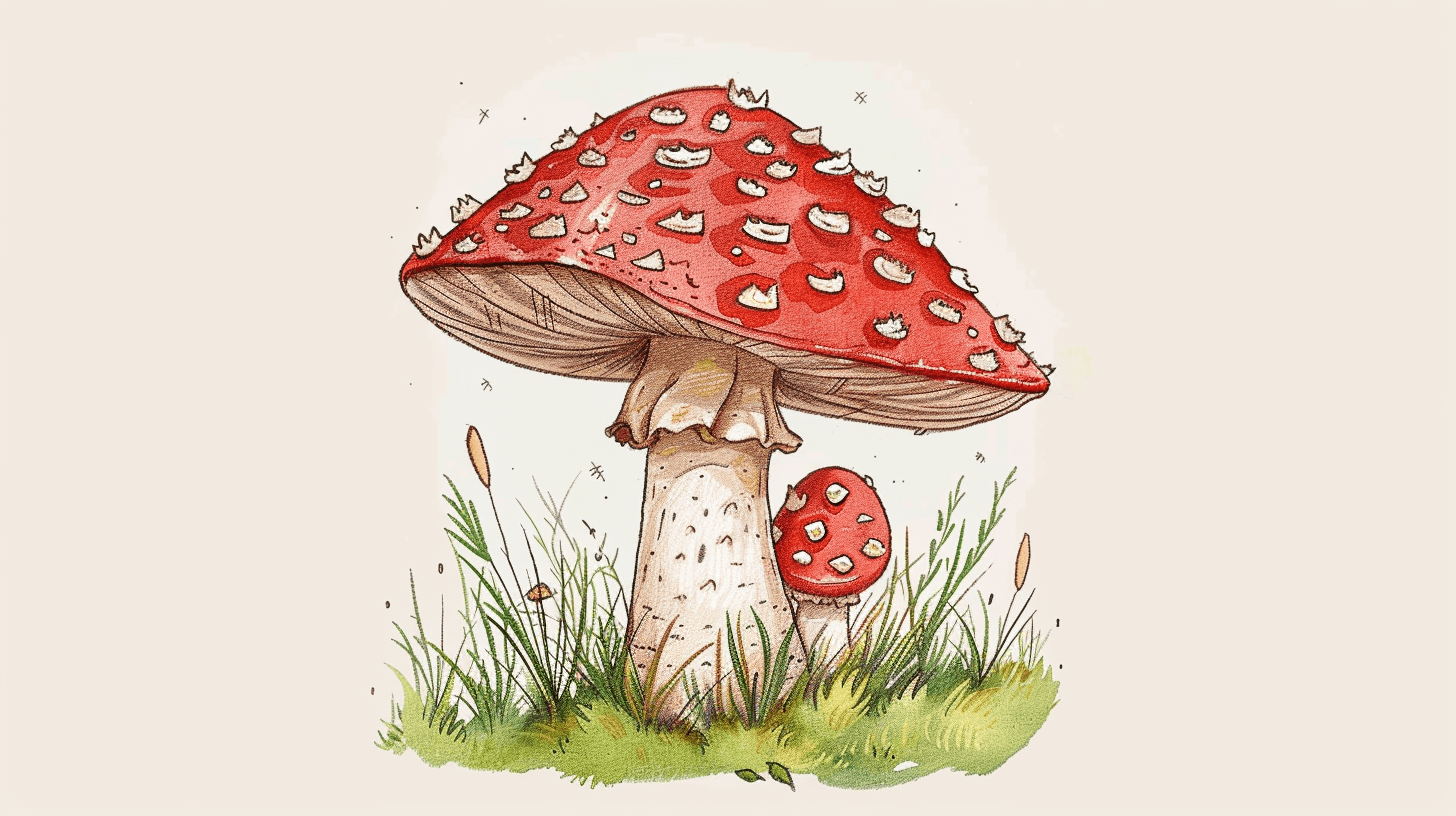 cottagecore mushroom drawing